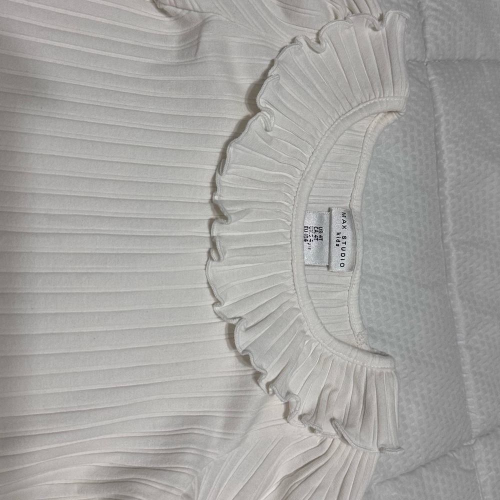 Max Studio Cream Ruffled Blouse - Picture 3 of 4